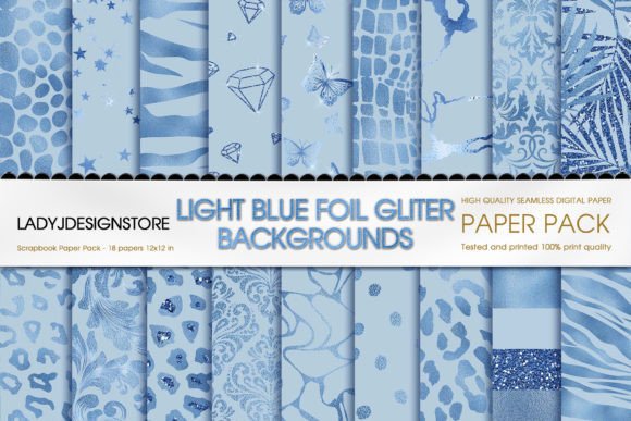 Download Light Blue Glam Digital Paper - Blue glam digital paper Collection