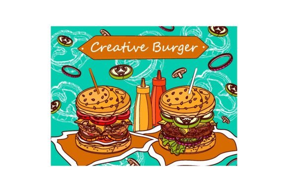 Download Creative Background Design with Burgers - Creative background Collection