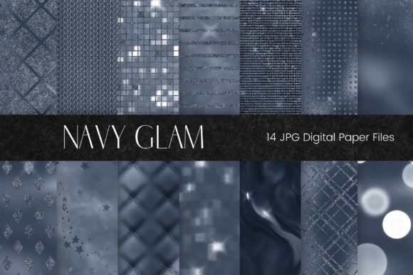 Download Navy Blue Glam Digital Paper - Blue glam digital paper Collection