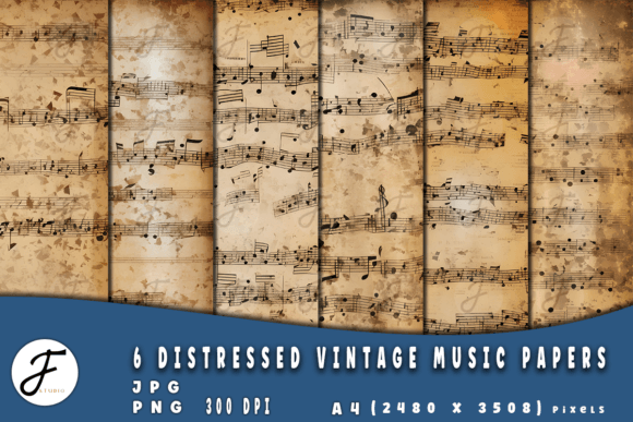 Download Distressed Vintage Music Papers - Premium Resources