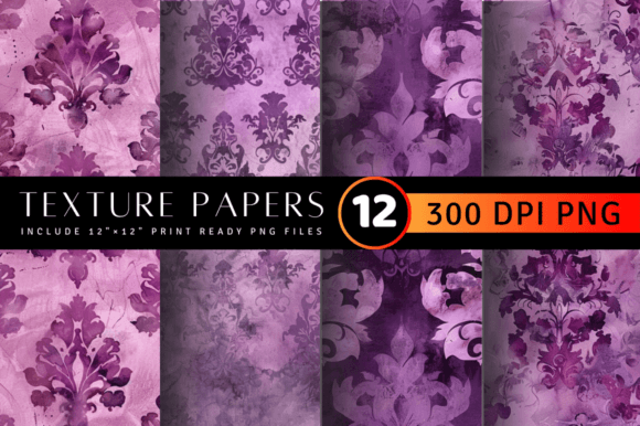 Download Watercolor Plum Damask Texture Digital P - Texture Collection