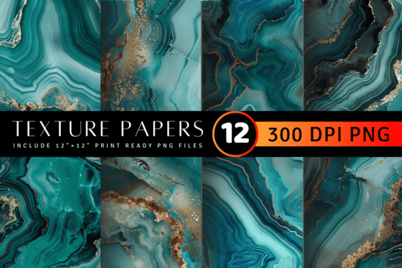 Download Luxury Teal Agate Texture Digital Paper - Texture Collection
