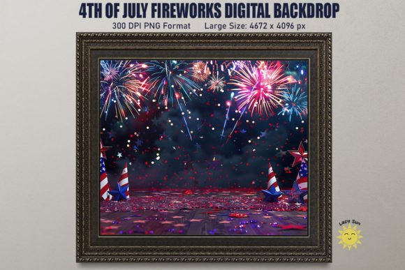 Download 4th of July Fireworks Digital Backdrop - Backdrop Collection