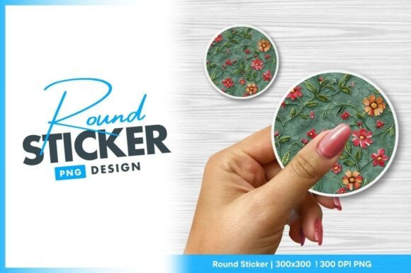 Download Floral Vines on Textured Green Round PNG - Texture Collection