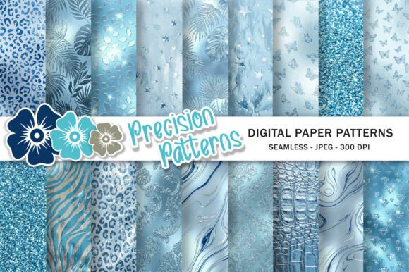 Download Light Blue Glam Digital Paper - Blue glam digital paper Collection