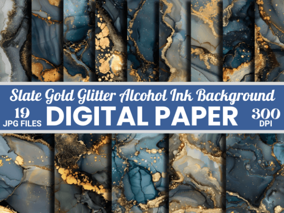 Download Slate Gold Glitter Alcohol Ink Backdrop - Backdrop Collection